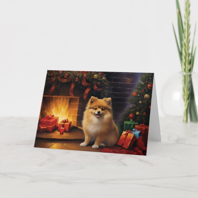Tarjeta De Agradecimiento Navidades de Pomerania 1 (Anverso)