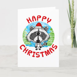 Tarjeta De Agradecimiento Navidades de Raccoon le dan gracia a la naturaleza