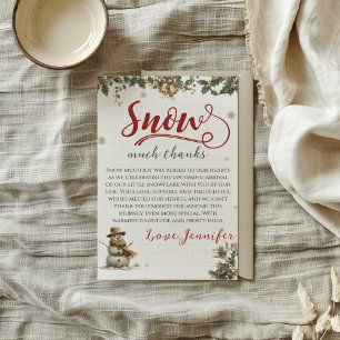 Tarjeta De Agradecimiento Navidades de Santa Bebé Nievan Muchas Gracias Baby