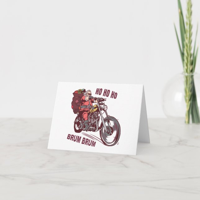 Tarjeta De Agradecimiento Navidades de Santa Biker disfrazados para invitaci (Anverso)