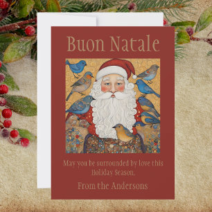 Tarjeta De Agradecimiento Navidades de Santa Buon Natale saludan