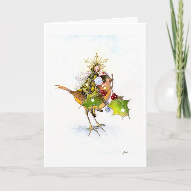 Tarjeta De Agradecimiento navidades de snowbird/tarjeta de vacaciones (Anverso)