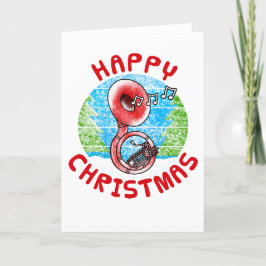 Tarjeta De Agradecimiento Navidades de Sousaphone Música de Brass