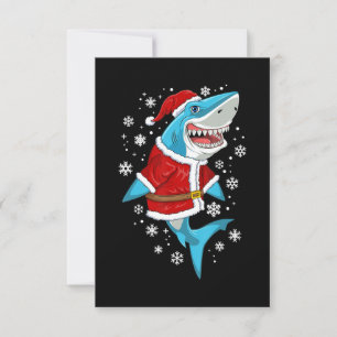 Tarjeta De Agradecimiento Navidades de tiburones dan a niños Santa Sharkmas