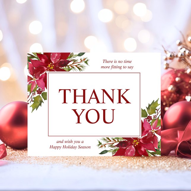 Tarjeta De Agradecimiento Navidades de vacaciones de empresas comerciales Gr (Business Company Holiday Christmas Thank You LOGO)
