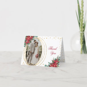 Tarjeta De Agradecimiento Navidades de Winter Poinsettia