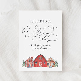 Tarjeta De Agradecimiento Navidades de Winter Village Baby Shower
