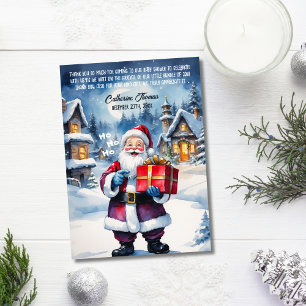 Tarjeta De Agradecimiento Navidades de Winter Wonderland Santa Baby Shower
