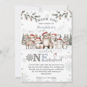 Tarjeta De Agradecimiento Navidades de Woodland Winter ONEderland Primer cum