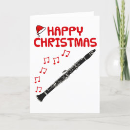 Tarjeta De Agradecimiento Navidades del Clarinet con música Woodwind