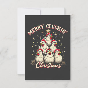Tarjeta De Agradecimiento Navidades del Merry Clucking Ropa Funny