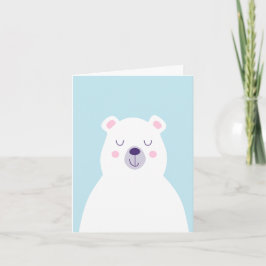 Tarjeta De Agradecimiento Navidades del oso polar blanco lindo