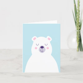 Tarjeta De Agradecimiento Navidades del oso polar blanco lindo