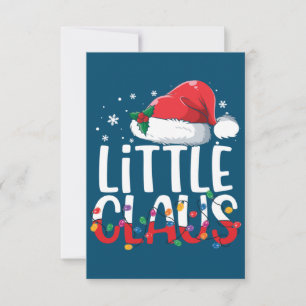 Tarjeta De Agradecimiento Navidades del Pequeño Claus Pajamas Familia Matanz