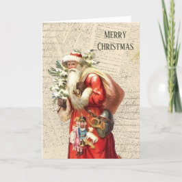 Tarjeta De Agradecimiento Navidades del Viejo Victoriano Santa Claus