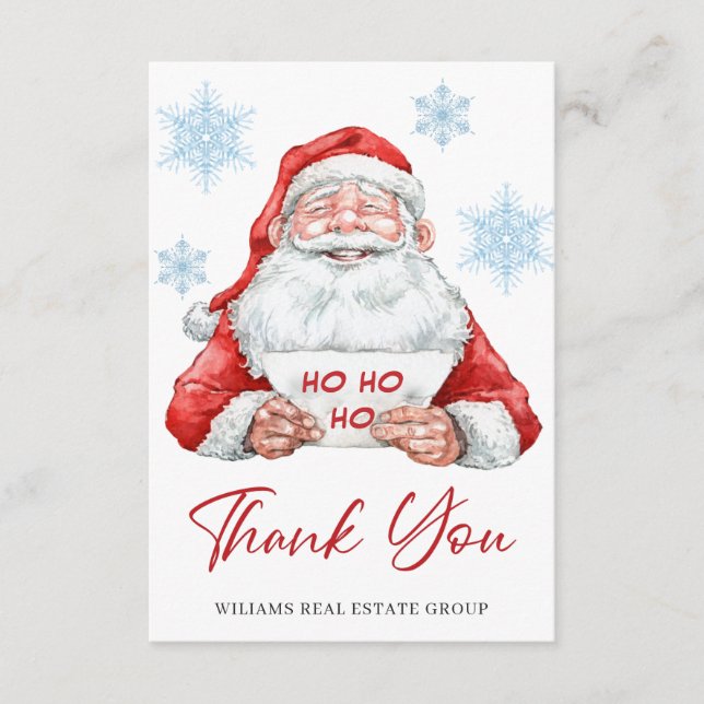 Tarjeta De Agradecimiento Navidades divertidos Santa Claus Reindeer (Anverso)