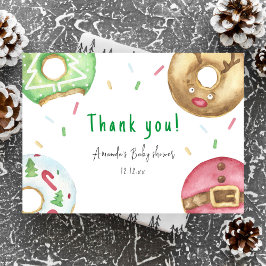 Tarjeta De Agradecimiento Navidades donuts Gracias, nena ducha