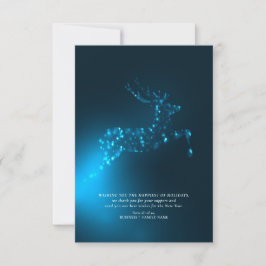Tarjeta De Agradecimiento Navidades empresariales elegantes de renos azules
