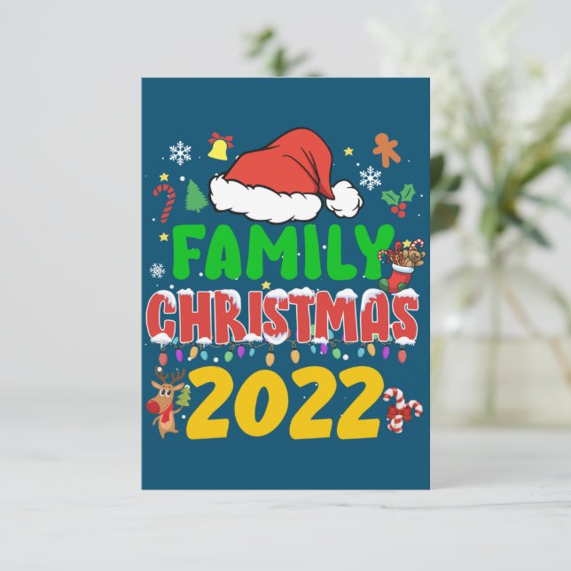 Tarjeta De Agradecimiento Navidades familiares coincidentes 2022 Equipo Sant (Anverso de pie)