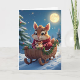 Tarjeta De Agradecimiento Navidades felices de chipmunk