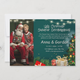 Tarjeta De Agradecimiento Navidades feos Fiesta suéter invitan