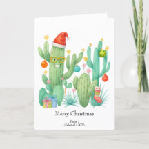 Navidades festivos Cactus con Santa Hat y Ornament