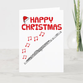 Tarjeta De Agradecimiento Navidades flautistas con música de Woodwind