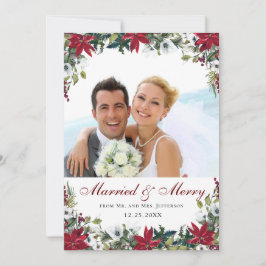 Tarjeta De Agradecimiento Navidades florales de la Poinsettia Roja