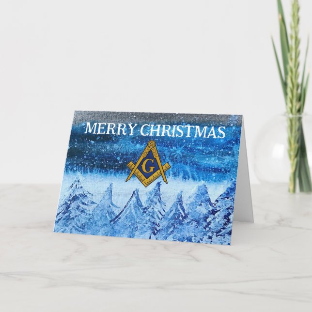 Tarjeta De Agradecimiento Navidades Freemason Masonic Mason Freemason (Anverso)