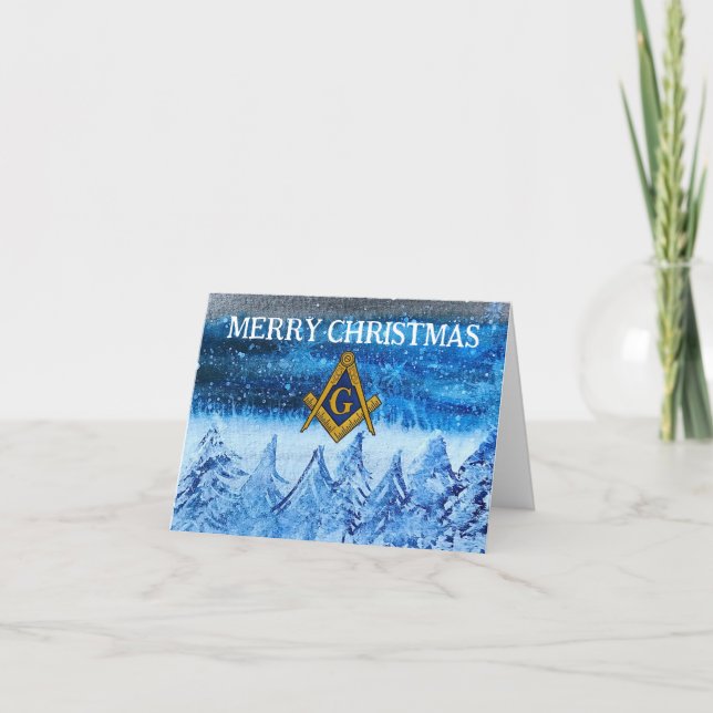 Tarjeta De Agradecimiento Navidades Freemason Masonic Mason Freemason (Anverso)