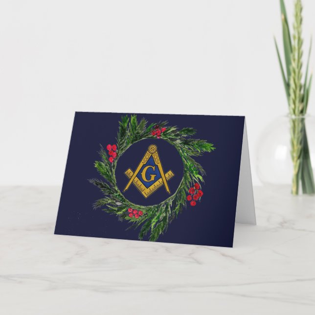 Tarjeta De Agradecimiento Navidades Freemason Masonic Mason Freemason (Anverso)