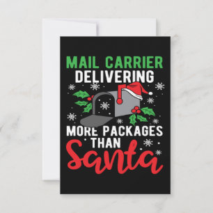 Tarjeta De Agradecimiento Navidades Funny Holiday Mailman Postman diciendo
