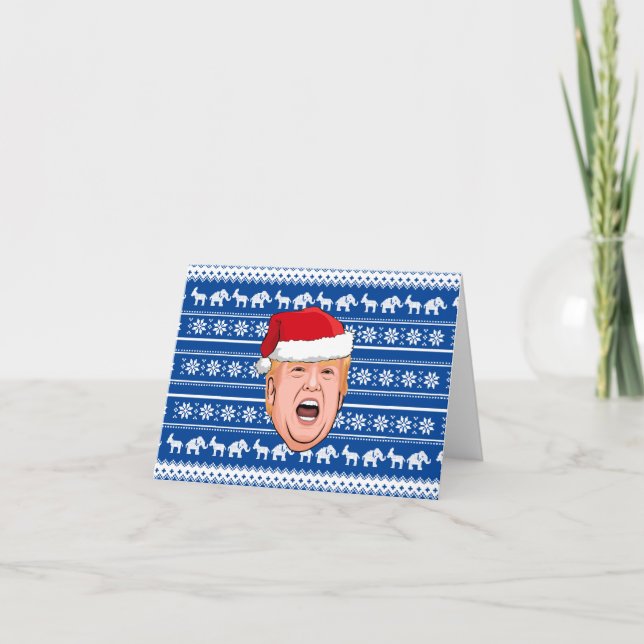 Tarjeta De Agradecimiento Navidades furiosos de Donald Trump (Anverso)
