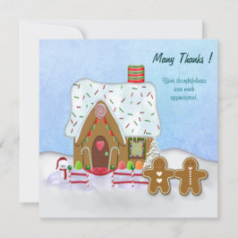 Tarjeta De Agradecimiento Navidades Gingerbread House Gracias