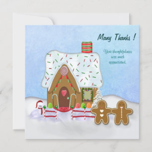 Tarjeta De Agradecimiento Navidades Gingerbread House Gracias