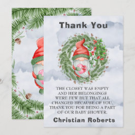 Tarjeta De Agradecimiento Navidades Gnome Partido de Cumpleaños Gracias Cart