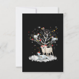 Tarjeta De Agradecimiento Navidades Goat On Tree Funny Santa Goat Lover Rega