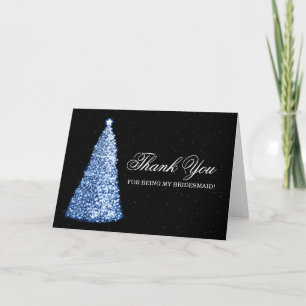 Tarjeta De Agradecimiento Navidades Gracias Bridesmaid Blue