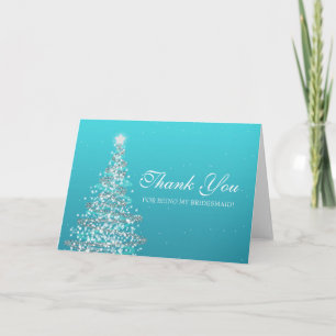 Tarjeta De Agradecimiento Navidades Gracias Noviaria Turquesa