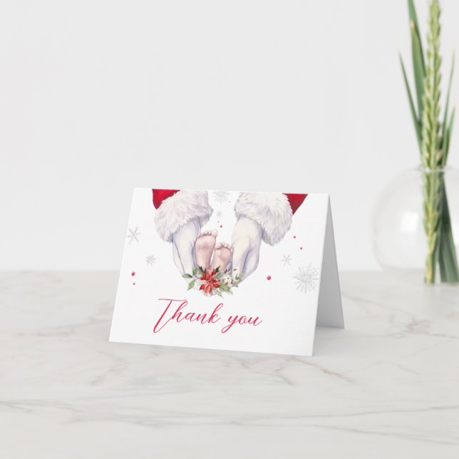 Tarjeta De Agradecimiento Navidades Greatest Gift Baby Shower (Anverso)