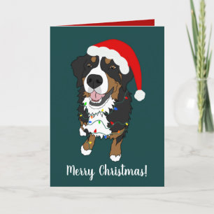 Tarjeta De Agradecimiento Navidades Holiday Bernese Mountain Dog