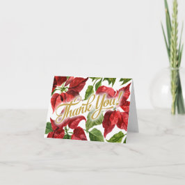 Tarjeta De Agradecimiento Navidades Holiday Poinsettias Gracias
