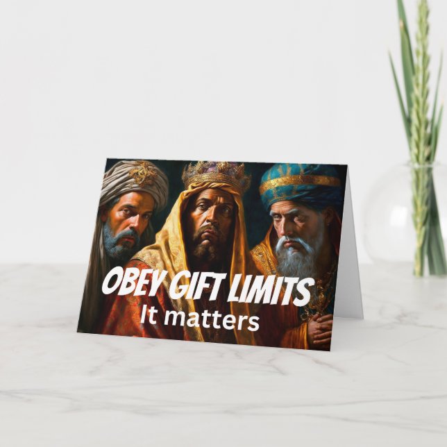 Tarjeta De Agradecimiento Navidades LÍMITES DE REGALO DE Novedad divertida (Anverso)