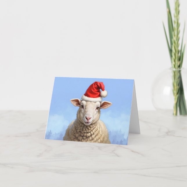 Tarjeta De Agradecimiento navidades lindos ovejas (Anverso)