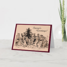 Tarjeta De Agradecimiento Navidades Louis Wain Cat Fiesta-Vintage Navidad
