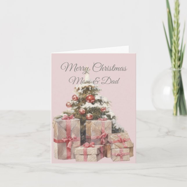 Tarjeta De Agradecimiento Navidades Mamá Y Papá (Anverso)