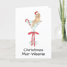 Tarjeta De Agradecimiento Navidades Mar-Weenie Dachshund