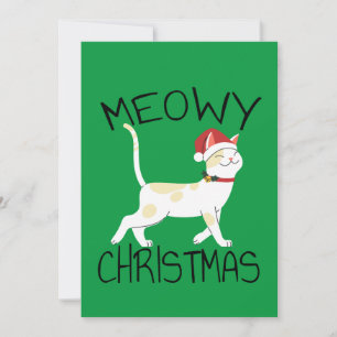 Tarjeta De Agradecimiento Navidades Meowy - Navidades divertidos