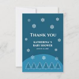 Tarjeta De Agradecimiento Navidades modernos de duchas infantiles con copos 