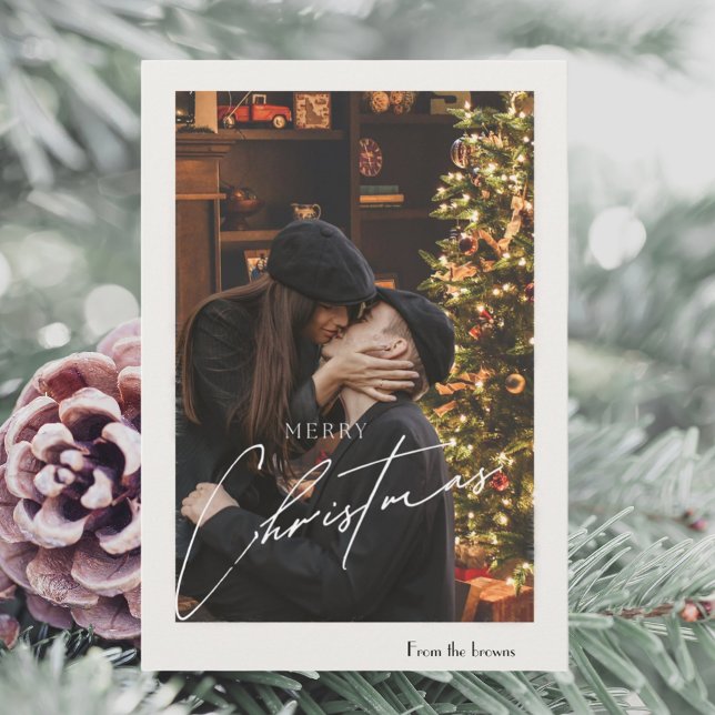 Tarjeta De Agradecimiento Navidades modernos de moda | Foto Romántica Pareja (Subido por el creador)